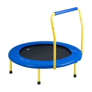 Trampoline pour Enfants 92 cm Mini Trampoline Extérieur Intérieur Pliable pour Tout-petits avec Poignée Mousse Trampoline Récréatif Exercices Cadeau d’Anniversaire pour Enfants de 3 ans et Plus