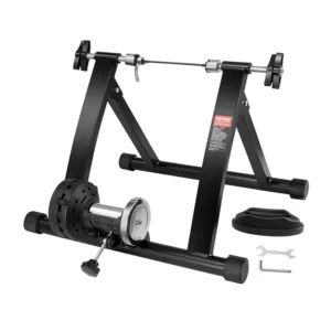 Support d’Entraînement pour Vélo, Entraîneur de Vélo Magnétique Stationnaire pour Roues 66-74 cm, Moteur à Volant d’Inertie à Réduction de Bruit, Levier à Dégagement Rapide, Exercices Intérieur