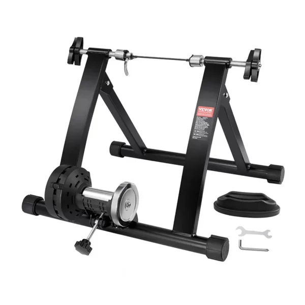Support d’Entraînement pour Vélo, Entraîneur de Vélo Magnétique Stationnaire pour Roues 66-74 cm, Moteur à Volant d’Inertie à Réduction de Bruit, Levier à Dégagement Rapide, Exercices Intérieur