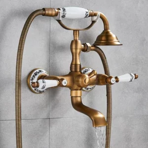 Robinet De Baignoire en Laiton retro doré