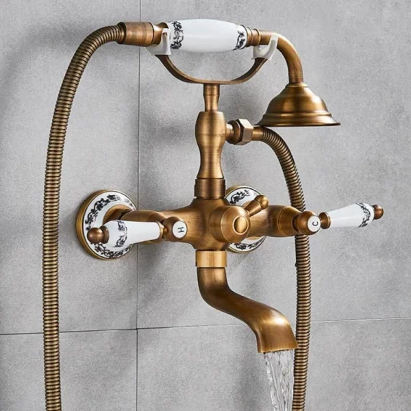 Robinet De Baignoire en Laiton retro doré
