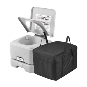 Toilettes portables pour le camping avec sac de transport, toilettes pour camping-car avec réservoir à déchets de 12 litres, chasse d’eau sous pression par bouton-poussoir, toilettes de voyage étanches et sans odeur pour adultes et enfants en camping-car