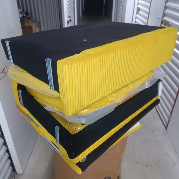 Canapé d’angle réversible fixe 2 / 3 places Velours côtelé Jaune poussin, Canapé confortable en forme de L pour le salon,180×137×84cm