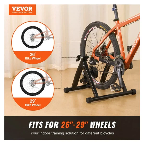 Support d’Entraînement pour Vélo, Entraîneur de Vélo Magnétique Stationnaire pour Roues 66-74 cm, Moteur à Volant d’Inertie à Réduction de Bruit, Levier à Dégagement Rapide, Exercices Intérieur