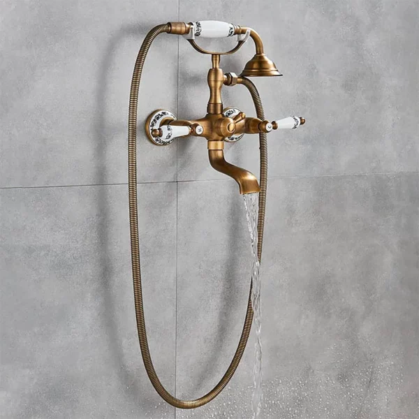 Robinet De Baignoire en Laiton retro doré
