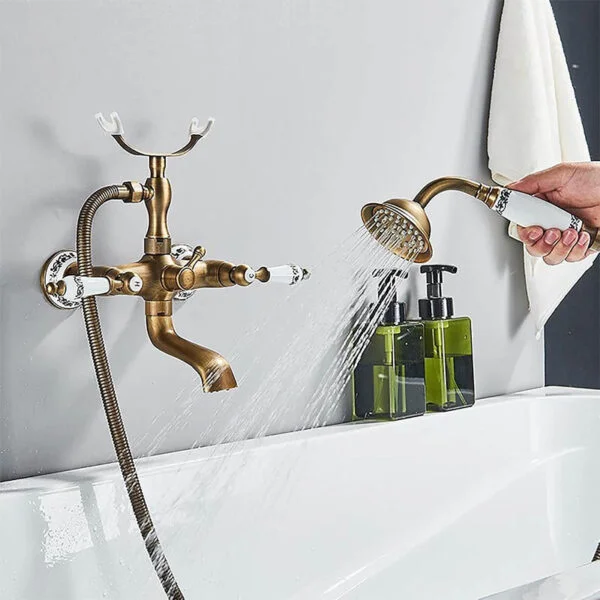 Robinet De Baignoire en Laiton retro doré