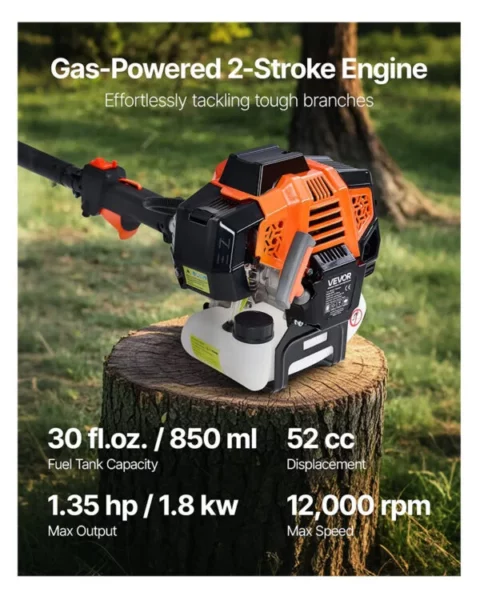 Tronçonneuse Élagueuse sur perche thermique 33 cm³ Vevor