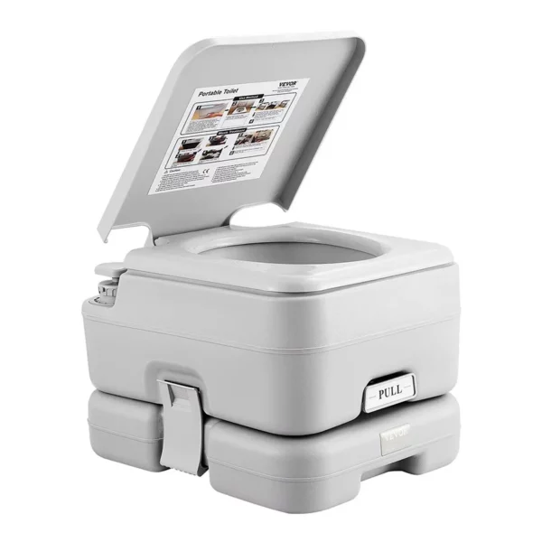 Toilettes portables pour le camping avec sac de transport, toilettes pour camping-car avec réservoir à déchets de 12 litres, chasse d’eau sous pression par bouton-poussoir, toilettes de voyage étanches et sans odeur pour adultes et enfants en camping-car