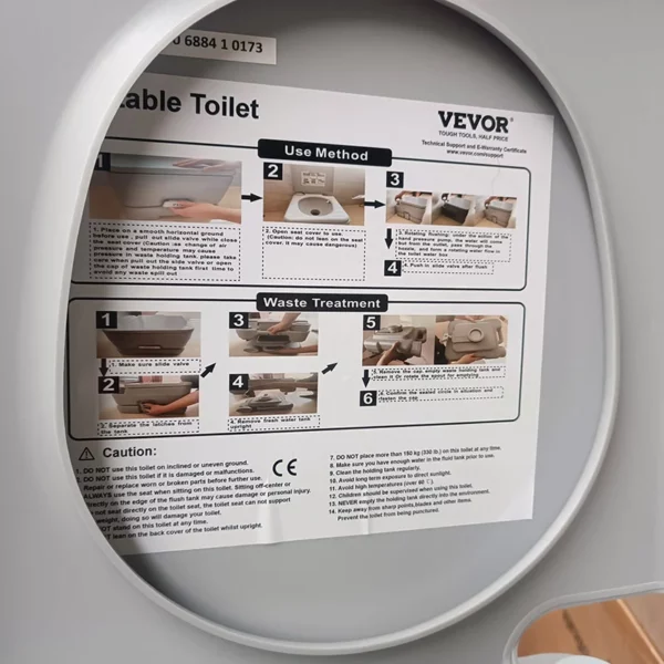 Toilettes portables pour le camping avec sac de transport, toilettes pour camping-car avec réservoir à déchets de 12 litres, chasse d’eau sous pression par bouton-poussoir, toilettes de voyage étanches et sans odeur pour adultes et enfants en camping-car